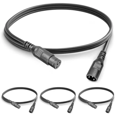 Abbildung von 4Pack dmx Kabel 1m 3 Pin Cables XLR for Stage light 512 signal transmission