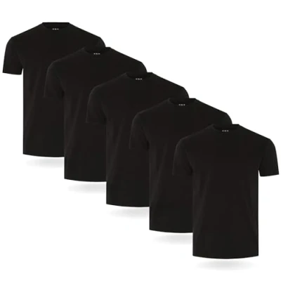 Abbildung von Fm London Herren T Shirt (3/5er pack) , Schwarz (5er pack), XXL