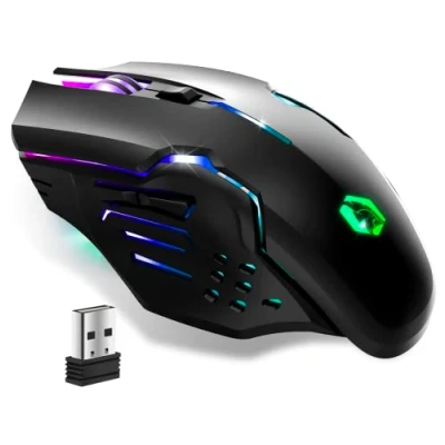 Abbildung von EMPIRE Gaming RF903 Maus, Kabellos 2,4GHz Wireless Wiederaufladbar LED Hintergrundbeleuchtung RGB Ergonomisch 4800 DPI 500 Hz PS4,PS5,XboxOne/Series,PC und Mac Schwarz