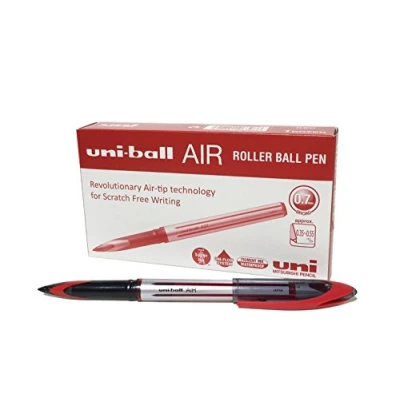 Abbildung von uni ball 190520000 UB 188 L Air Kugelschreiber, rote Super Tinte, fälschungssicher, Füllfederspitze, 12 Stück