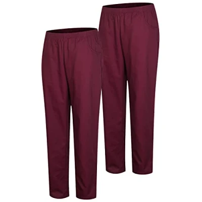 Abbildung von MISEMIYA Packung 2 Stück Unisex SANITÄRHOSE MEDIZINISCHE Uniformen SANITÄR Arbeitshose Ref. 8312 * Medium, Granat 21