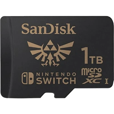Abbildung von SanDisk microSDXC UHS I Speicherkarte für Nintendo Switch Zelda Edition 1 TB (U3, Class 10, 100 MB/s Übertragung, mehr Platz Spiele)