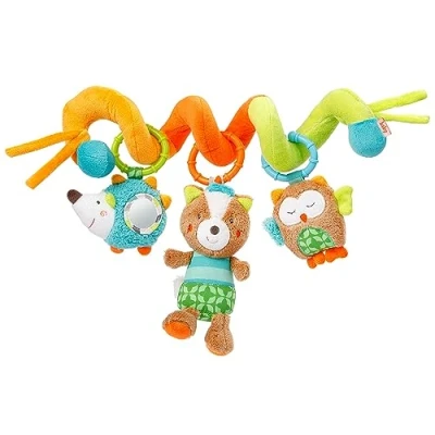 Abbildung von Fehn Activity Spirale Sleeping Forest Kinderwagen Spielzeug zum Fühlen &amp; Greifen Babyspielzeug für Bett, Laufstall, Babyschale Autositz Motorikspielzeug Babys und Kleinkinder ab 0+ Monaten