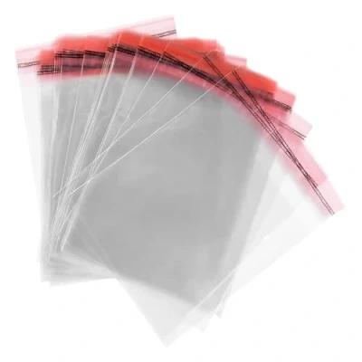 Abbildung von OliveBird 100 Stk. Klar Cellophantüten Selbstklebend C6 Größe 12cm x 17cm + 3cm Flap St. mit Klappe u. Adhäsionsverschluss Plastiktüten