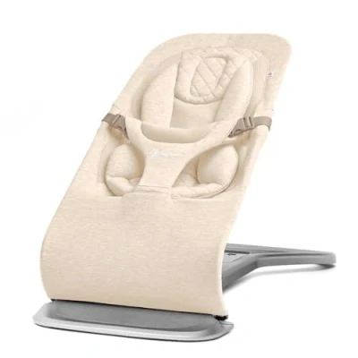 Abbildung von Ergobaby 3 in 1 Evolve Bouncer, Ergonomische Babywippe für Neugeborene ab Geburt bis zum Kleinkind, Babyschaukel mit Neugeboreneneinsatz (2,5 kg 13,2 kg), Cream