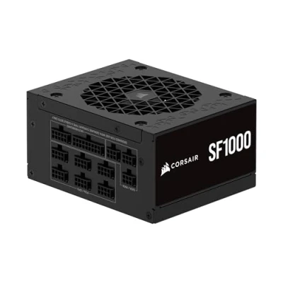 Abbildung von CORSAIR SF1000 (2024) Vollständig Modulares Geräuscharmes 80 Plus Platinum ATX Netzteil 3.1 Kompatibel PCIe 5.1 Fähig SFX to Halterung im Lieferumfang Enthalten Schwarz