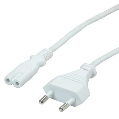 Abbildung von VALUE Netzkabel Euro Flachstecker auf C7, 2polig, weiß, 1 m
