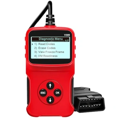 Abbildung von RICOKEY OBD2 Diagnosegerät Auto OBD ODB2 Fehler Code Leser Adapter V309 KFZ Auslesegerät für Alle OBDII Protokoll, Fehlerspeicher Auslesen, LCD Bildschirms