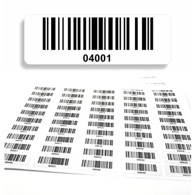 Abbildung von Barcodeetiketten 4001 5000 fortlaufend 5 stellig DGUV Prüfung Barcode Etiketten 1.000 Stck Strichcode Elektrotechnik Code128 selbstklebend 50x17mm (04001 05000)