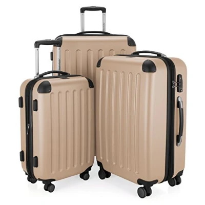 Abbildung von HAUPTSTADTKOFFER SPREE 3er Trolley Set Rollkoffer Reisekoffer, (S, M und L) Koffer Set, 4 Doppel Rollen, , Champagner