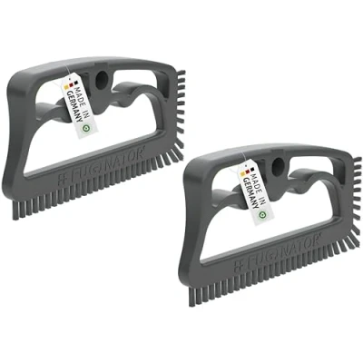 Abbildung von FUGINATOR® Fugenbürsten Bundle 2 Bürsten in grau/grau Reinigungsbürste zur Fugenreinigung Bad, WC, Küche usw. Reinigung von Wand und Bodenfliesen Handliche Bürste für Fugen Fliesen