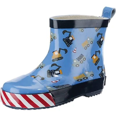 Abbildung von Playshoes Jungen Unisex Kinder Halbschaft Baustelle Gummistiefel, Blau (blue), 24 EU