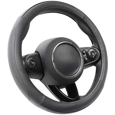 Abbildung von COFIT Anti Rutsch Lenkradhülle Lenkrad Abdeckung Atmungsaktiv Lenkradbezug aus Mikrofaser Leder S 35.5 36cm Schwarz