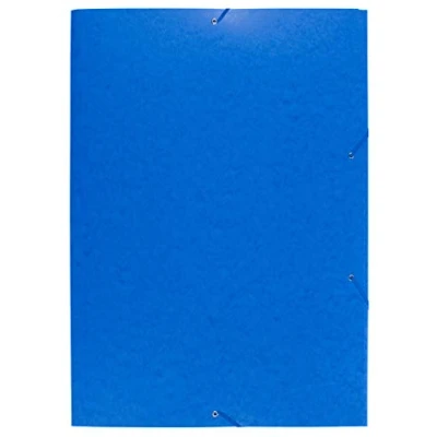 Abbildung von Exacompta 59652E Einschlagmappen DIN A2. Aus Colorspan Karton mit 3 Klappen und 2 Gummizügen, 24 x 32 cm, A4, blau Sammelmappe Dokumentenmappe für Büro Schule