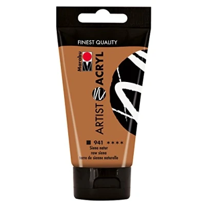 Abbildung von Marabu 12200002941 Artist Acryl siena natur 75 ml, feine Acrylfarbe in Künstlerqualität, auf Wasserbasis, pastose Konsistenz, hoch pigmentiert, sehr gute Brillanz und Deckkraft