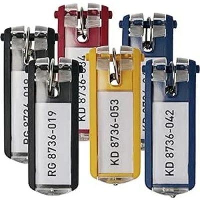 Abbildung von Durable Schlüsselanhänger Key Clip, 6 beschriftbare Schlüsselschilder, farbig sortiert, 195700