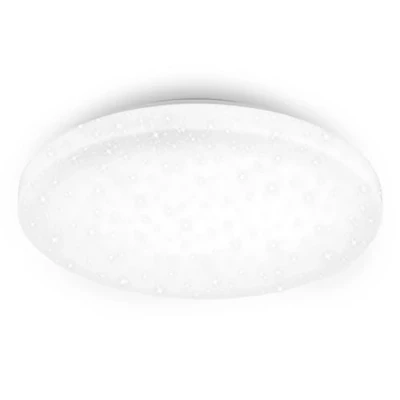 Abbildung von BRILONER LED Deckenlampe mit Sternendekor, Deckenleuchte Bad IP44, gelochtes Dekor, neutralweißes Licht, Ø400 mm, Weiß