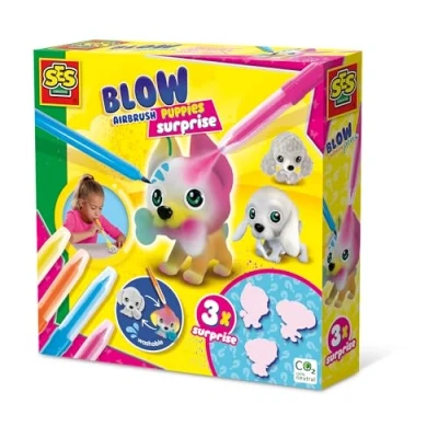Abbildung von SES Creative 14333 Blow Airbrush Pens Welpen Surprise 3X, Diverse Farben