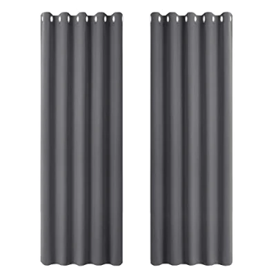 Abbildung von PONY DANCE Verdunklungsvorhänge Ösenvorhang 2er Set H 228 x B 167 cm Graue Gardinen Wohnzimmer Modern Vorhang Kälteschutz &amp; Wärmeisolierend Thermogardinen mit Ösen
