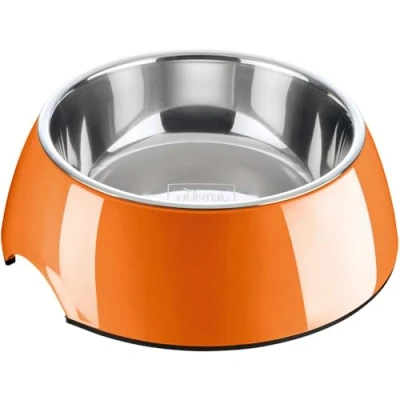 Abbildung von HUNTER Melamin Napf, mit Edelstahlnapf, 160 ml, orange