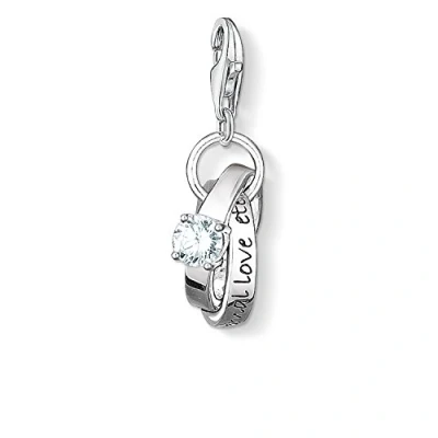 Abbildung von Thomas Sabo Damen Charm Anhänger Eheringe Hochzeit Club 925 Sterling Silber 0673 051 14
