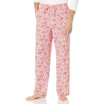 Abbildung von Amazon Essentials Herren Pyjamahose aus Flanell (erhältlich in Big &amp; Tall), Weiß Wald, XL
