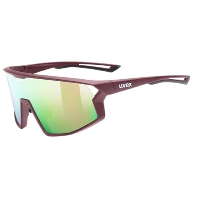 Abbildung von uvex skyryse Sportbrille für Damen und Herren starker Schutz vor Sonnenstrahlung direkte Rahmenbelüftung burgundy matt/rose mirror one size
