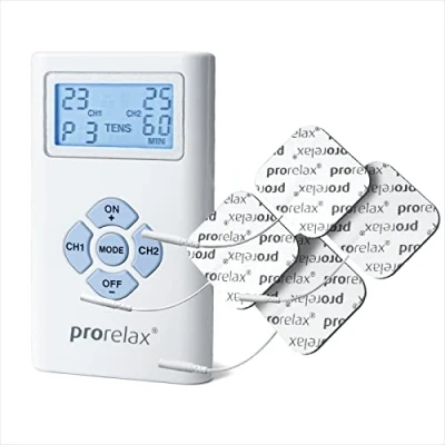 Abbildung von prorelax TENS/EMS Duo Elektrostimulationsgerät 2 Therapien mit einem Gerät Natürliche Therapie gegen chronische Schmerzen und zum Muskelaufbau 1er Pack