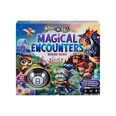 Abbildung von Mattel Games Gesellschaftsspiel Magic 8 Ball Epopée Magique (version Französisch), Kooperationsspiel, Von 2 Bis 4 Spielern, Für die ganze Familie, Kinderspielzeug, Ab 7 Jahren, HPJ68