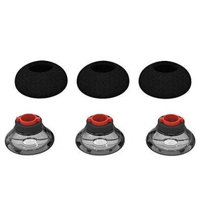 Abbildung von Eartips für Plantronics Voyager 5200/5200 Office Series/5200 UC, Wiki VALLEY 3 Pack Schaumstoffhülle &amp; Ohrhörergel Ohrhörer Mittel