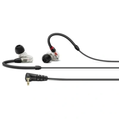 Abbildung von Sennheiser IE 100 PRO CLEAR Dynamische In Ear Hörer Neuartiger 10mm Breitbandwandler für Präzisen Monitoring Sound 1,3m Kabell und S/M/L Silkon Adapter Enhalten Klar &amp; Schwarz (508941)