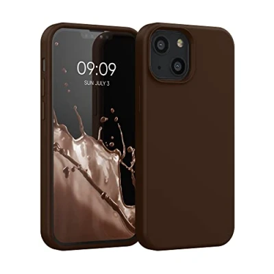 Abbildung von kwmobile Handyhülle für iPhone 13 mini Hülle, Case Hülle Silikon kabelloses Laden Chocolate