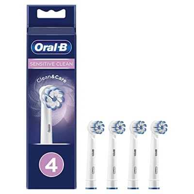 Abbildung von Oral B Sensitive Clean b眉rstenk枚pfe f眉r elektrische Zahnb眉rste, Packung mit 4 St眉ck.