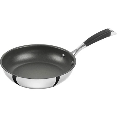 Abbildung von CORNELIA POLETTO BY ZWILLING Bratpfanne, 24 cm, mit 4 lagiger Antihaftbeschichtung Diamantpartikeln, 18/10 Edelstahl, für alle Herdarten inkl. Induktion, Silber schwarz