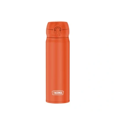 Abbildung von THERMOS ULTRALIGHT BOTTLE 0,50l, glowing orange mat, Thermosflasche aus Edelstahl, 10 heiß / 20 h kalt, absolut dicht für Wasser, Tee, stille Getränke
