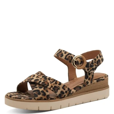 Abbildung von Tamaris Plateausandalette, Damen, Größe: 36, Leopard Schuhe