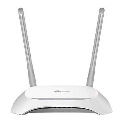 Abbildung von TP Link TL WR840N N300 WLAN Router (300Mbit/s (2,4GHz), 4 x 10/100Mbit/s LAN Ports, IPv6, 2 externe Antennen, WPS, Accesspoint Modus), weiß/ schwarz