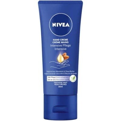 Abbildung von NIVEA intensive Pflege Hand Creme Mini (30 ml), reichhaltige Hautcreme mit Mandel Öl für Feuchtigkeit, Handpflege dem einzigartigen Duft