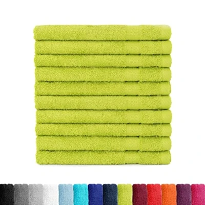 Abbildung von BaSaTex Frottee Gästehandtücher 30x50 im 10er Set Gästetuch 100% Baumwolle Made in Green Farbe: Apfelgrün