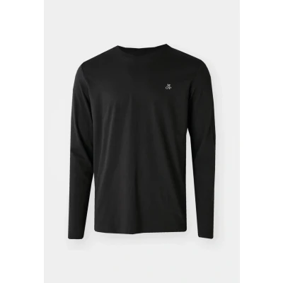 Abbildung von Marc O&#039;Polo CREW NECK ,ICON Chest Print Langarmshirt, Herren, Größe: Small, Black