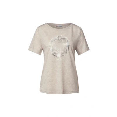 Abbildung von Street One Damen A322705 T Shirt mit Folien Print, Moonstone Sand, 36