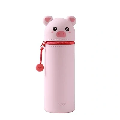Abbildung von I TOTAL® Weiche Silikonhülle für die Schule, ausziehbar Mit geformter Form Beauty case (Pig)