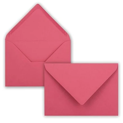 Abbildung von 25 Brief Umschläge Flamingo Pink DIN C6 114 x 162 mm Kuverts mit Nassklebung ohne Fenster für Gruß Karten &amp; Einladungen FarbenFroh by GUSTAV NEUSER