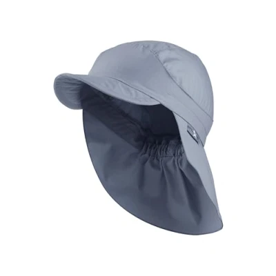 Abbildung von Sterntaler Schirmmütze Nacken Basic Unisex Baby und Kinder Mütze mit Nackenschutz UV Schutz 50+ Hut aus Popeline (Bio) leichte Sommer Kopfbedeckung Gummiband graublau, Größe 55