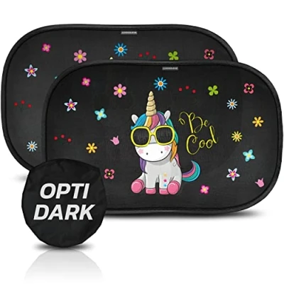 Abbildung von CARAMAZ Sonnenschutz Auto Baby mit UV Schutz Zertifiziert Opti Dark Seitenscheibe Autofenster Kinder Verdunklung 51x31cm, 2 Stück