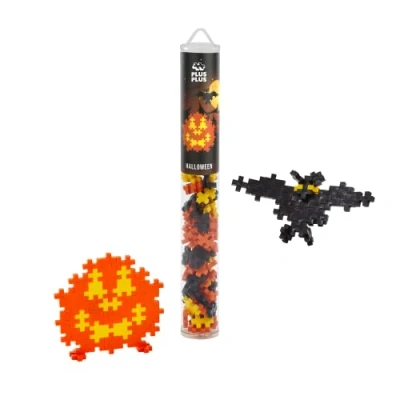 Abbildung von Plus 4291 Geniales Konstruktionsspielzeug, Halloween, Kreativ Bausteine Tube, Fledermaus, Kürbis, 100 Teile