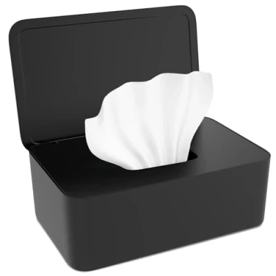 Abbildung von Feuchttücher Box, Box Feuchtes Toilettenpapier für Baby und Erwachsene, mit Deckel, Schwarz, Feuchtpapierbox Draussen, Zuhause Büro