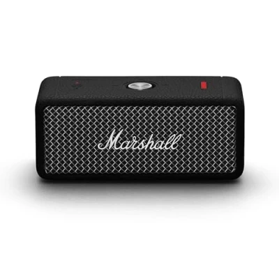 Abbildung von Marshall Emberton II tragbare Bluetooth Lautsprecher, kabellos, koppelbar, IP67 Staub und wasserfest, über 30 Stunden Spielzeit, Schnellladung, Innen Außenlautsprecher Schwarz Stahl