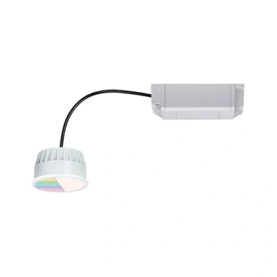 Abbildung von Paulmann 93075 LED Einbauleuchte Modul Smart Home Zigbee RGBW Coin rund 50mm 5,2W 400lm 230V Satin dimmbar Deckenspot Kunststoff