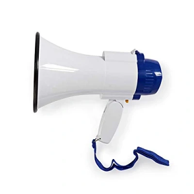 Abbildung von NEDIS Megaphon Maximale Reichweite: 250 m Lautstärke Regler: Bis zu 115 dB Eingebautes Mikrofon Eingebaute Sirene Aufnahmefunktion Blau/Weiss